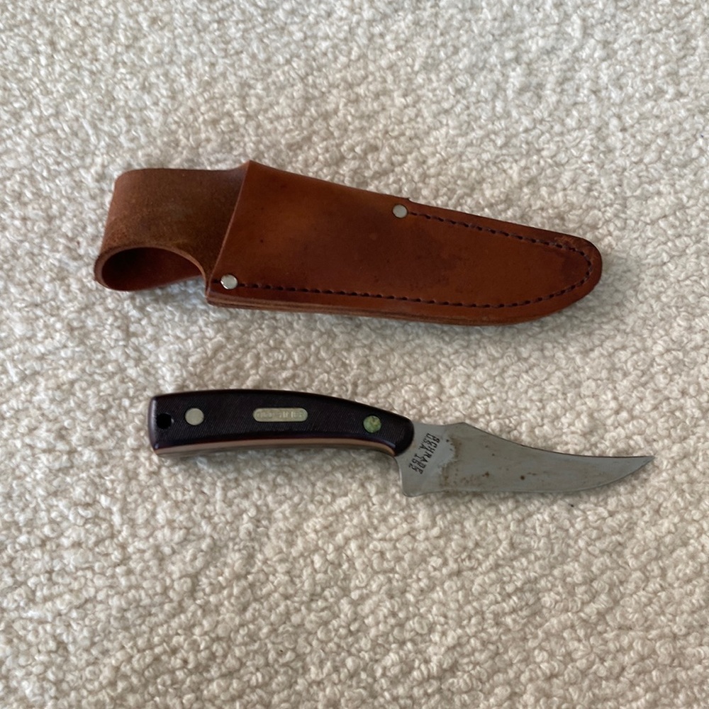 Vintage Old Timer 1970’s Fixed Blade Full Tang Knife with Leather Sheath